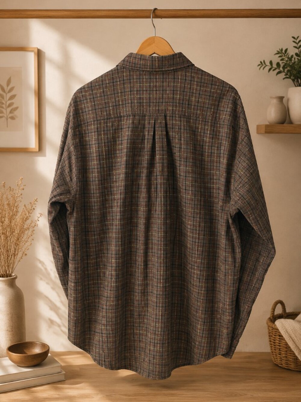 Vintage 90s Tommy Hilfiger Men's L Plaid Double Pocket Button Down Shirt - Picture 4 of 4